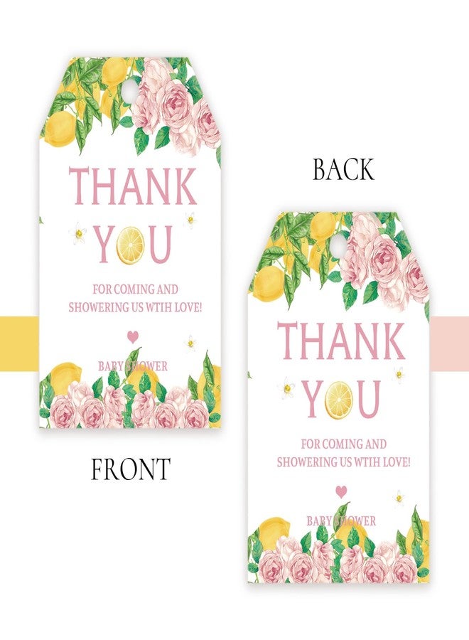 FORSHEEP 50pcs Lemon Thank You Tags, Lemon Gift Tag with String for Wedding Party, Thank You Paper Tags for Lemon Bridal Shower/Lemon Birthday Party Favors - Image 4